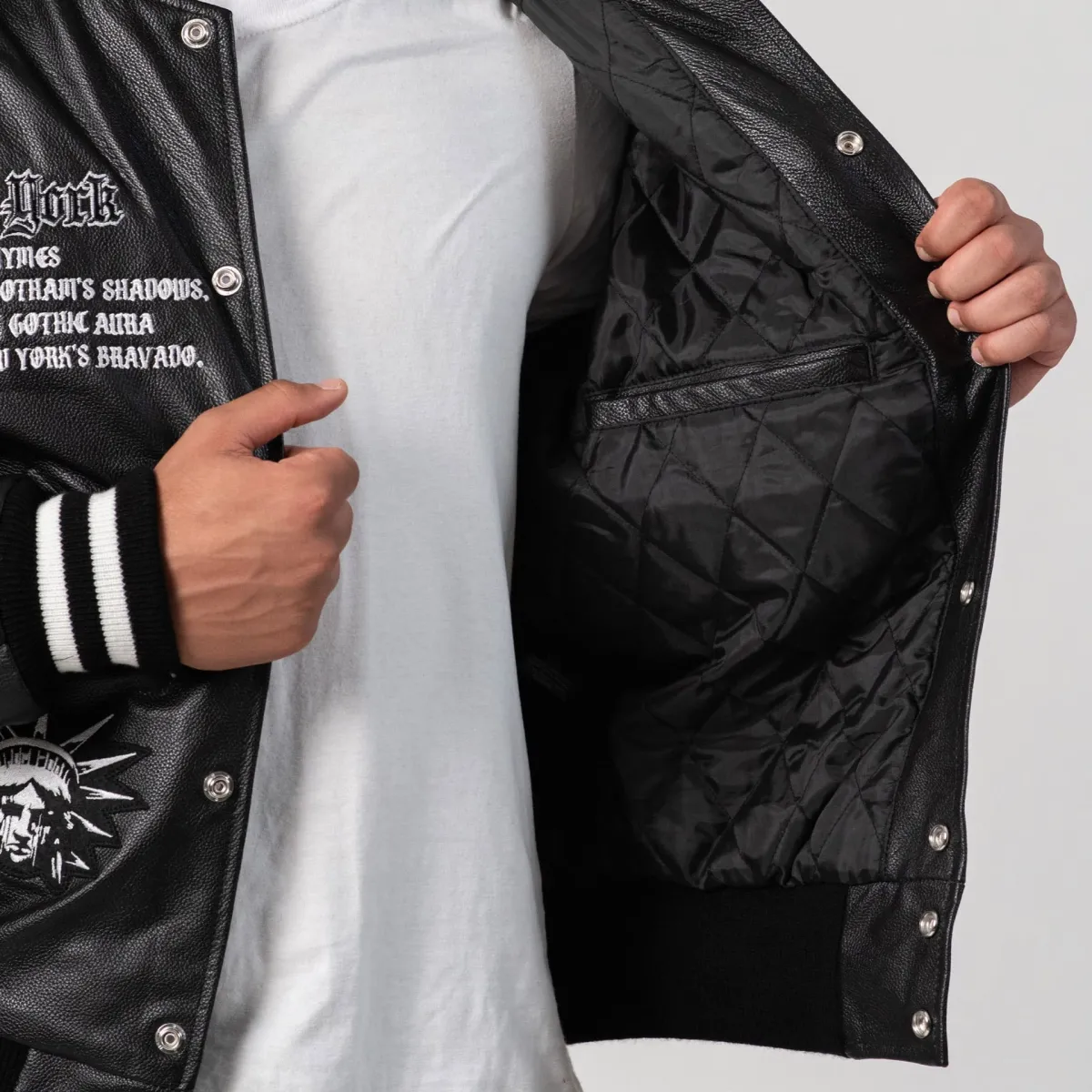 Varsity Base Men Jacket Welcome To New York Limited Edition All Leather  Letterman Jacket