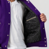 Purple Body & Grey Leather Sleeves Letterman Jacket