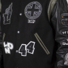 London All Black Online Exclusive Letterman Jacket