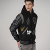 London All Black Online Exclusive Letterman Jacket