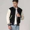 All-Wool Customizable Letterman Jacket in Black & White