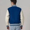 All-Wool Customizable Letterman Jacket in Bright Royal & White