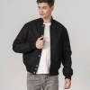 All-Wool Customizable Letterman Jacket in Sleek All-Black