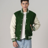 All-Wool Customizable Letterman Jacket in Kelly Green & White