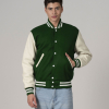 All-Wool Customizable Letterman Jacket in Kelly Green & White