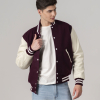 All-Wool Customizable Letterman Jacket in Maroon & White