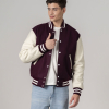 All-Wool Customizable Letterman Jacket in Maroon & White