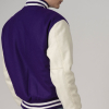 All-Wool Customizable Letterman Jacket in Purple & White