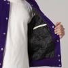 All-Wool Customizable Letterman Jacket in Purple & White