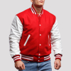 Red Wool & White Genuine Leather Varsity Letterman Jacket