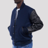 High Royal Wool Body & Black Leather Sleeves Letterman Jacket