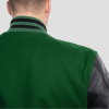 Kelly Green Wool Body & Black Leather Sleeves Letterman Jacket