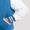 Newark Blue Wool Body & Bright White Leather Sleeves Letterman Jacket