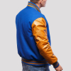 Bright Royal Wool & Old Gold Genuine Leather Varsity Letterman Jacket