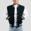 Dartmouth Green Wool Body & Bright White Sleeves Letterman Jacket