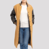 Camel Body & Black Sleeve Letterman Coat