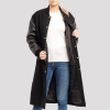 Black Wool Body & Black Leather Sleeves Letterman Coat