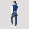 Bright Royal Blue & White Letterman Crop Top Jacket