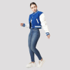 Bright Royal Blue & White Letterman Crop Top Jacket