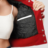 Scarlet Red & White Crop Top Letterman Jacket