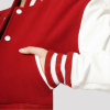 Scarlet Red & White Crop Top Letterman Jacket