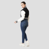 Black Wool & Bright White Leather Letterman Crop Top Jacket