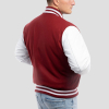 Cardinal Red Wool Body & Bright White Leather Sleeves Letterman Jacket