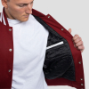 Cardinal Red Wool Body & Bright White Leather Sleeves Letterman Jacket