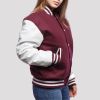 Maroon Wool Body & Bright White Leather Sleeves Letterman Jacket