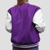 Purple Wool Body & Bright White Leather Sleeves Letterman Jacket