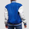 Bright Royal Wool Body & Bright White Leather Sleeves Letterman Jacket