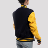 Navy Blue Wool Body & Lemon Leather Sleeves Letterman Jacket