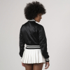 Black Satin Crop Top Jacket