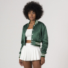 Kelly Green Satin Crop Top Jacket