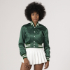 Kelly Green Satin Crop Top Jacket