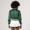 Kelly Green Satin Crop Top Jacket