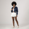 Navy Blue Satin Crop Top Jacket