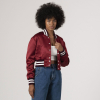 Maroon Satin Crop Top Jacket