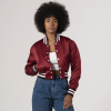 Maroon Satin Crop Top Jacket