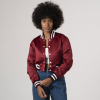 Maroon Satin Crop Top Jacket