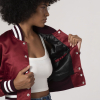 Maroon Satin Crop Top Jacket