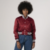 Maroon Satin Crop Top Jacket