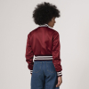 Maroon Satin Crop Top Jacket