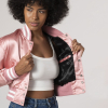 Pink Satin Crop Top Jacket