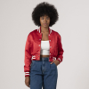 Scarlet Red Satin Crop Top Jacket