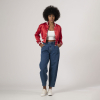 Scarlet Red Satin Crop Top Jacket