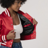 Scarlet Red Satin Crop Top Jacket