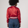 Scarlet Red Satin Crop Top Jacket