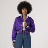 Purple Satin Crop Top Jacket