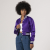 Purple Satin Crop Top Jacket